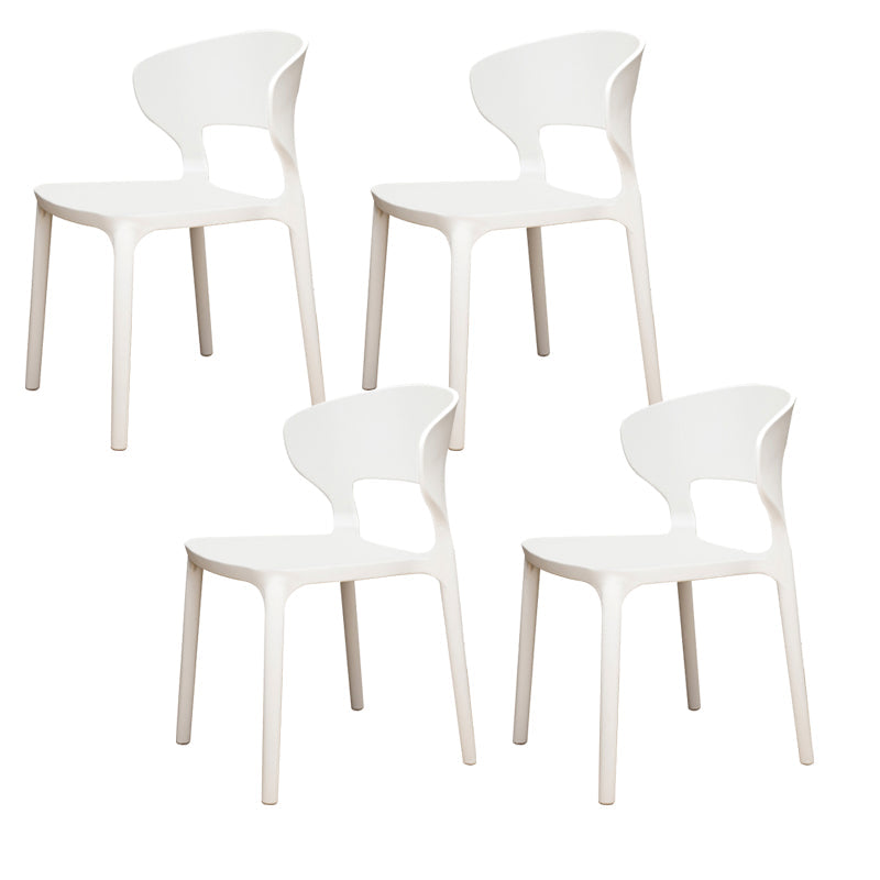 Silla de plástico moderna abierta silla de comedor interior para comedor para comedor