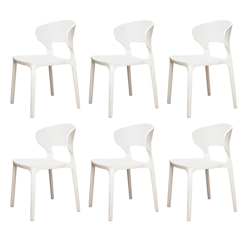 Silla de plástico moderna abierta silla de comedor interior para comedor para comedor