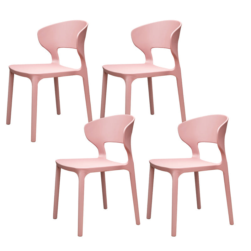Silla de plástico moderna abierta silla de comedor interior para comedor para comedor