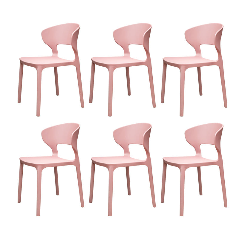 Silla de plástico moderna abierta silla de comedor interior para comedor para comedor