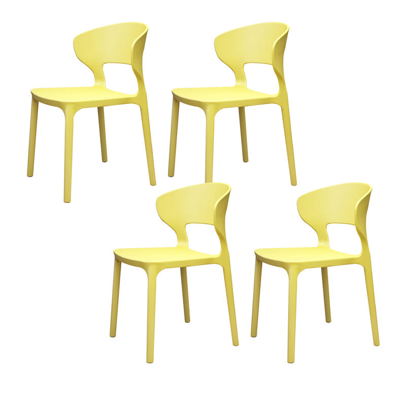 Silla de plástico moderna abierta silla de comedor interior para comedor para comedor