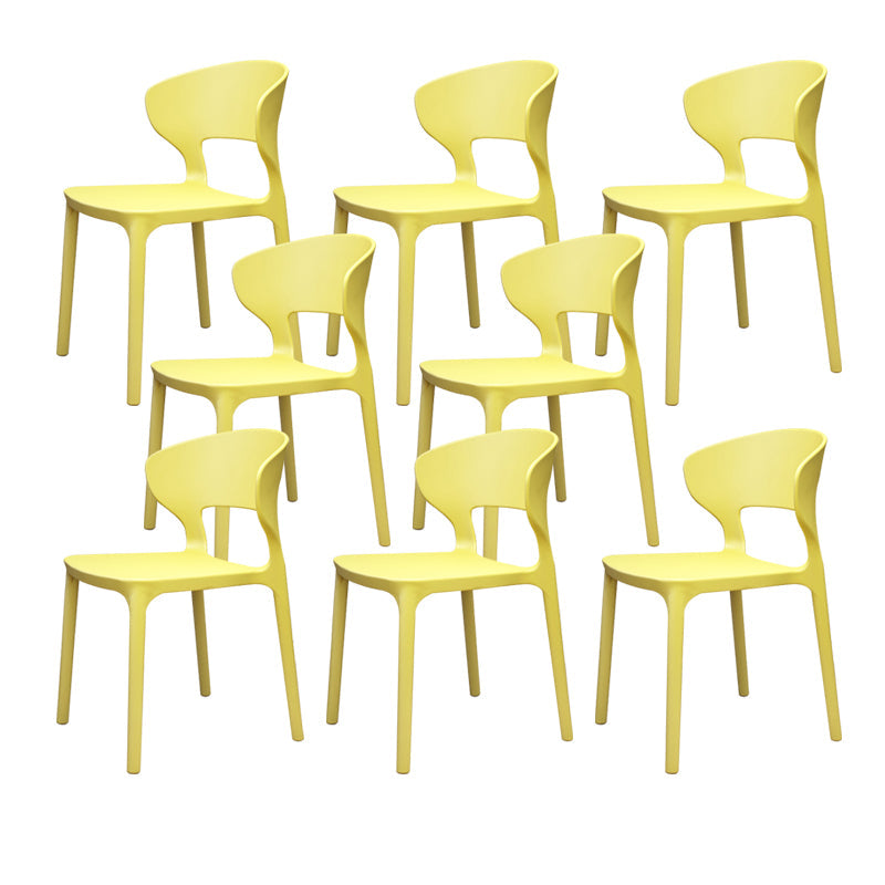Silla de plástico moderna abierta silla de comedor interior para comedor para comedor