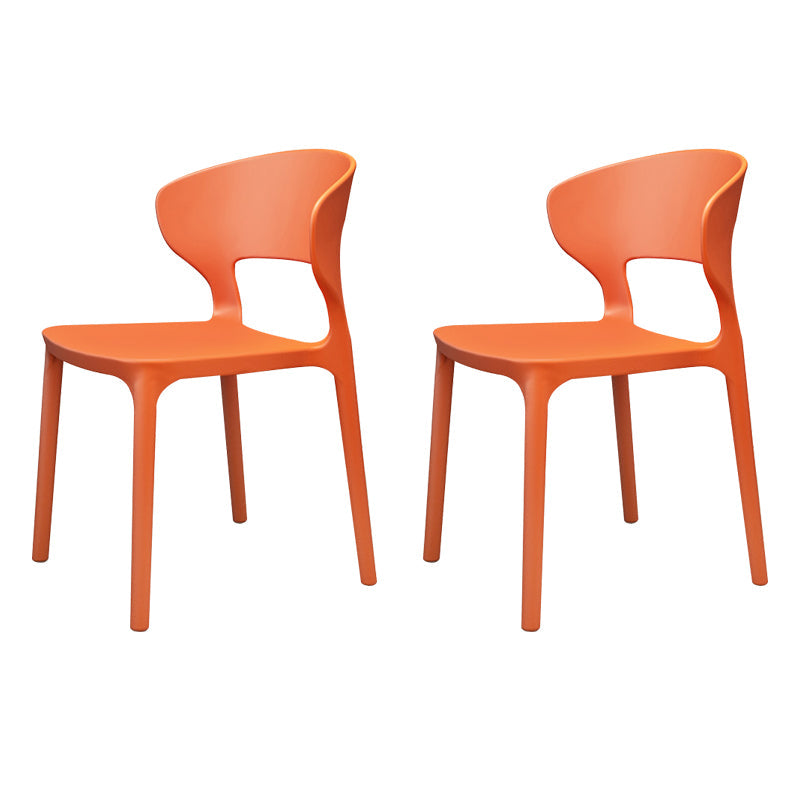 Silla de plástico moderna abierta silla de comedor interior para comedor para comedor