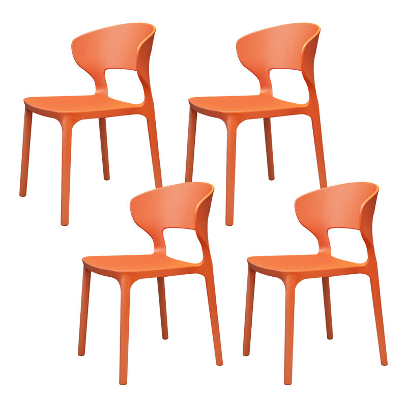 Silla de plástico moderna abierta silla de comedor interior para comedor para comedor