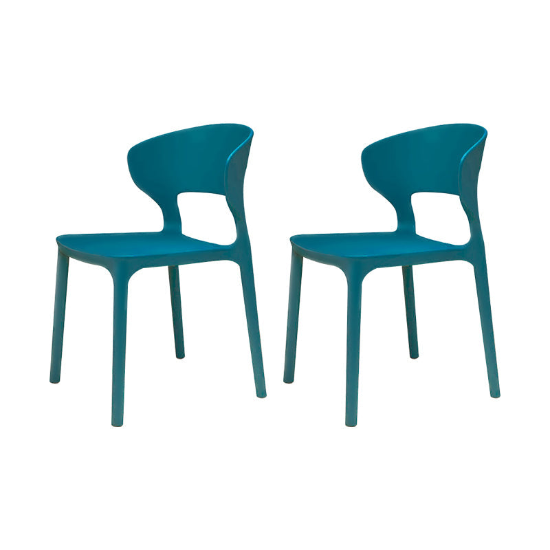 Silla de plástico moderna abierta silla de comedor interior para comedor para comedor