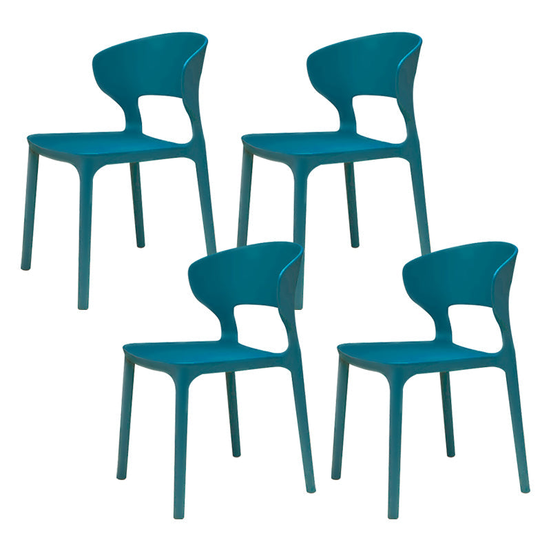 Silla de plástico moderna abierta silla de comedor interior para comedor para comedor