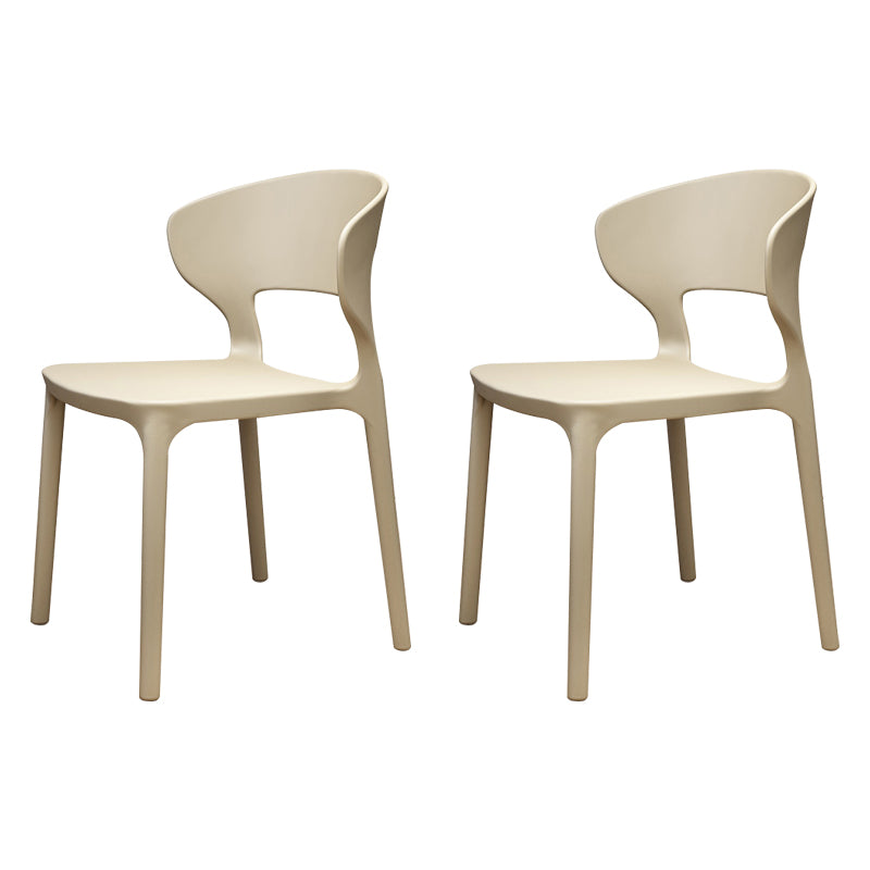 Silla de plástico moderna abierta silla de comedor interior para comedor para comedor