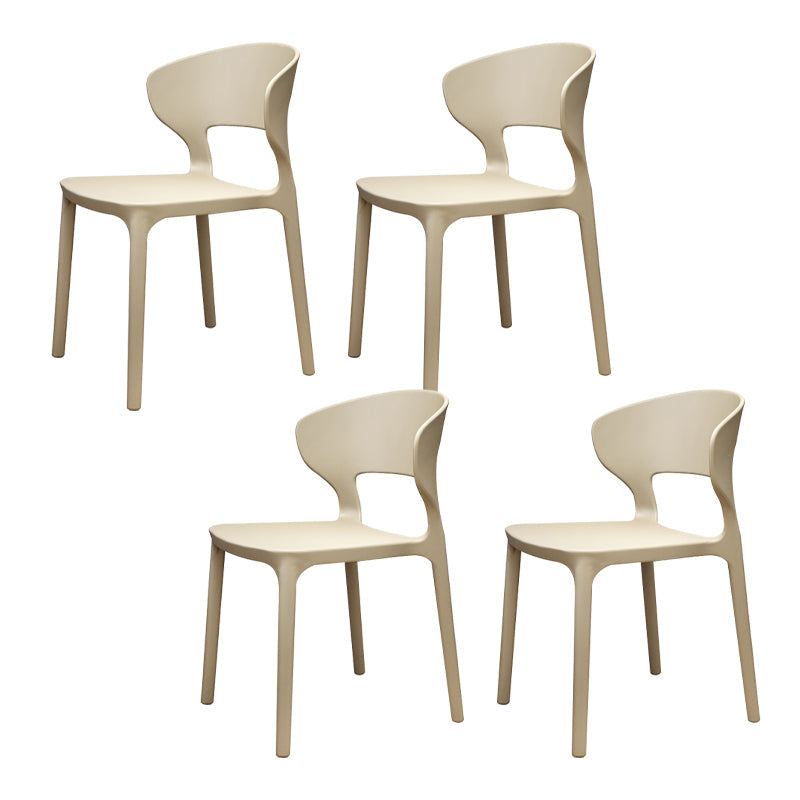 Silla de plástico moderna abierta silla de comedor interior para comedor para comedor