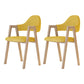 Modern Metal Chair Open Back Kitchen Dining Arm Chair for Dinning Room Natural Wood Yellow 2 Piece Set Clearhalo 'Dining Chairs' 'Dining Tables & Seating' 'dining_chair' 'furn' 'furn_dining_chair' 'Furniture' 'Kitchen & Dining Furniture' 7619149