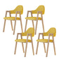 Modern Metal Chair Open Back Kitchen Dining Arm Chair for Dinning Room Natural Wood Yellow 4 Piece Set Clearhalo 'Dining Chairs' 'Dining Tables & Seating' 'dining_chair' 'furn' 'furn_dining_chair' 'Furniture' 'Kitchen & Dining Furniture' 7619152
