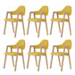 Modern Metal Chair Open Back Kitchen Dining Arm Chair for Dinning Room Natural Wood Yellow 6 Piece Set Clearhalo 'Dining Chairs' 'Dining Tables & Seating' 'dining_chair' 'furn' 'furn_dining_chair' 'Furniture' 'Kitchen & Dining Furniture' 7619153
