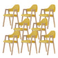 Modern Metal Chair Open Back Kitchen Dining Arm Chair for Dinning Room Natural Wood Yellow 8 Piece Set Clearhalo 'Dining Chairs' 'Dining Tables & Seating' 'dining_chair' 'furn' 'furn_dining_chair' 'Furniture' 'Kitchen & Dining Furniture' 7619156
