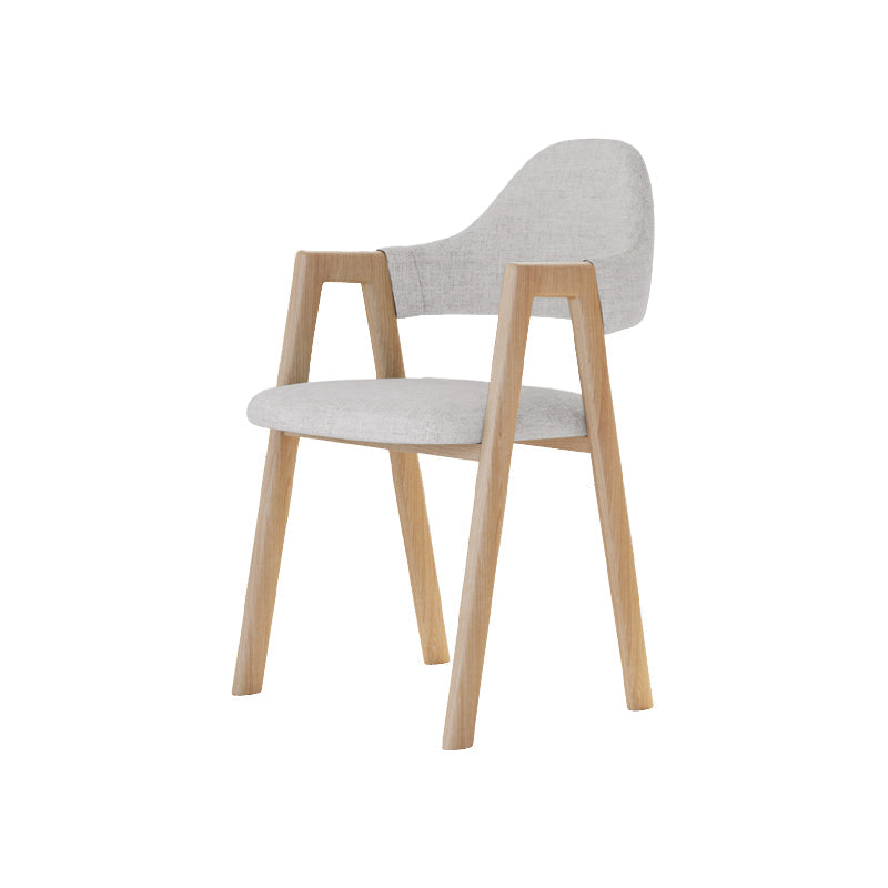 Modern Metal Chair Open Back Kitchen Dining Arm Chair for Dinning Room Natural Wood Khaki 1 Piece Clearhalo 'Dining Chairs' 'Dining Tables & Seating' 'dining_chair' 'furn' 'furn_dining_chair' 'Furniture' 'Kitchen & Dining Furniture' 7619158