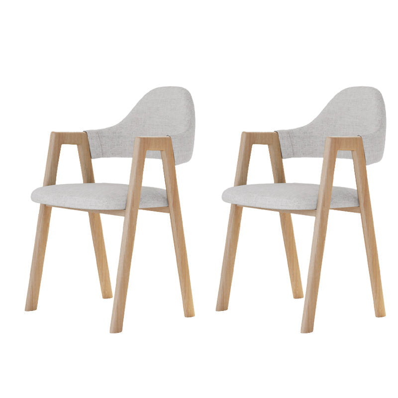Modern Metal Chair Open Back Kitchen Dining Arm Chair for Dinning Room Natural Wood Khaki 2 Piece Set Clearhalo 'Dining Chairs' 'Dining Tables & Seating' 'dining_chair' 'furn' 'furn_dining_chair' 'Furniture' 'Kitchen & Dining Furniture' 7619160