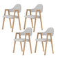 Modern Metal Chair Open Back Kitchen Dining Arm Chair for Dinning Room Natural Wood Khaki 4 Piece Set Clearhalo 'Dining Chairs' 'Dining Tables & Seating' 'dining_chair' 'furn' 'furn_dining_chair' 'Furniture' 'Kitchen & Dining Furniture' 7619162