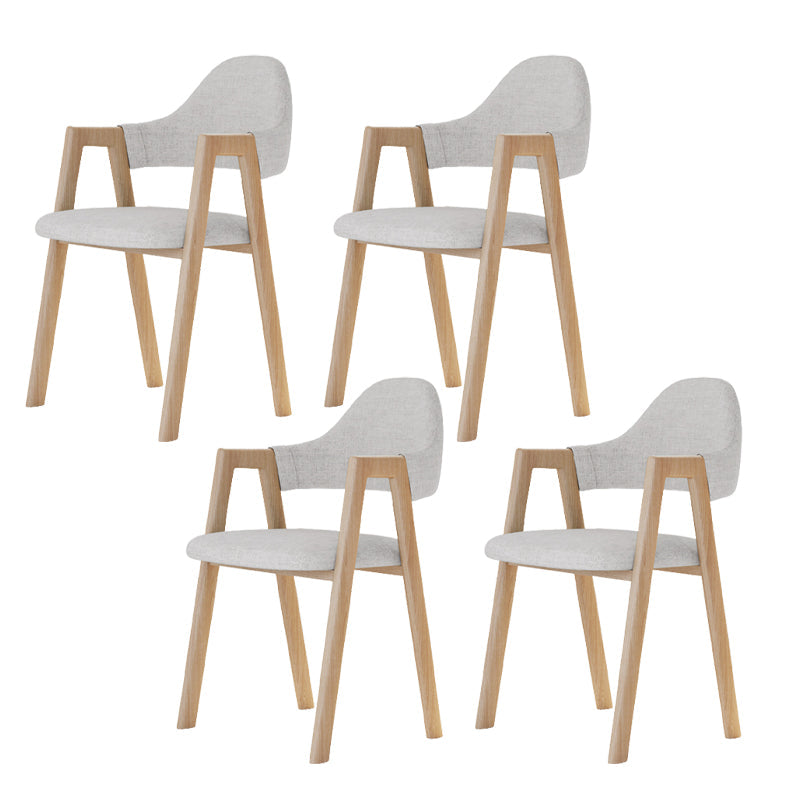 Modern Metal Chair Open Back Kitchen Dining Arm Chair for Dinning Room Natural Wood Khaki 4 Piece Set Clearhalo 'Dining Chairs' 'Dining Tables & Seating' 'dining_chair' 'furn' 'furn_dining_chair' 'Furniture' 'Kitchen & Dining Furniture' 7619162