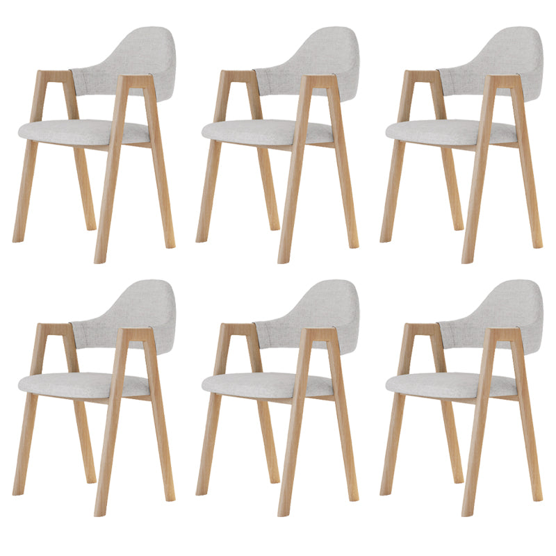 Modern Metal Chair Open Back Kitchen Dining Arm Chair for Dinning Room Natural Wood Khaki 6 Piece Set Clearhalo 'Dining Chairs' 'Dining Tables & Seating' 'dining_chair' 'furn' 'furn_dining_chair' 'Furniture' 'Kitchen & Dining Furniture' 7619163