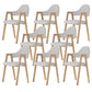 Modern Metal Chair Open Back Kitchen Dining Arm Chair for Dinning Room Natural Wood Khaki 8 Piece Set Clearhalo 'Dining Chairs' 'Dining Tables & Seating' 'dining_chair' 'furn' 'furn_dining_chair' 'Furniture' 'Kitchen & Dining Furniture' 7619165