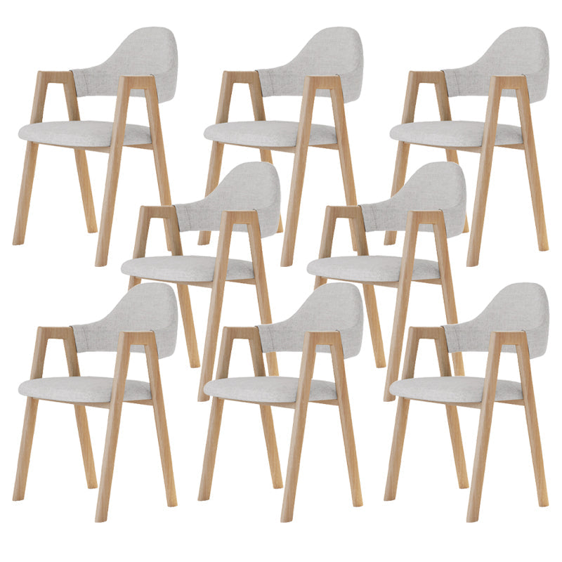 Modern Metal Chair Open Back Kitchen Dining Arm Chair for Dinning Room Natural Wood Khaki 8 Piece Set Clearhalo 'Dining Chairs' 'Dining Tables & Seating' 'dining_chair' 'furn' 'furn_dining_chair' 'Furniture' 'Kitchen & Dining Furniture' 7619165