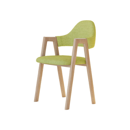 Modern Metal Chair Open Back Kitchen Dining Arm Chair for Dinning Room Wood-Green 1 Piece Clearhalo 'Dining Chairs' 'Dining Tables & Seating' 'dining_chair' 'furn' 'furn_dining_chair' 'Furniture' 'Kitchen & Dining Furniture' 7619167