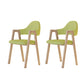 Modern Metal Chair Open Back Kitchen Dining Arm Chair for Dinning Room Wood-Green 2 Piece Set Clearhalo 'Dining Chairs' 'Dining Tables & Seating' 'dining_chair' 'furn' 'furn_dining_chair' 'Furniture' 'Kitchen & Dining Furniture' 7619168