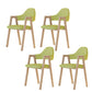 Modern Metal Chair Open Back Kitchen Dining Arm Chair for Dinning Room Wood-Green 4 Piece Set Clearhalo 'Dining Chairs' 'Dining Tables & Seating' 'dining_chair' 'furn' 'furn_dining_chair' 'Furniture' 'Kitchen & Dining Furniture' 7619169