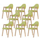 Modern Metal Chair Open Back Kitchen Dining Arm Chair for Dinning Room Wood-Green 8 Piece Set Clearhalo 'Dining Chairs' 'Dining Tables & Seating' 'dining_chair' 'furn' 'furn_dining_chair' 'Furniture' 'Kitchen & Dining Furniture' 7619171