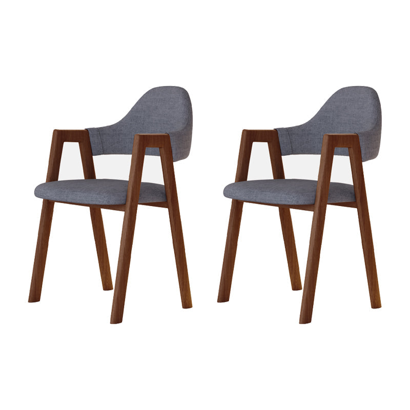 Modern Metal Chair Open Back Kitchen Dining Arm Chair for Dinning Room Walnut + Gray Latex 2 Piece Set Clearhalo 'Dining Chairs' 'Dining Tables & Seating' 'dining_chair' 'furn' 'furn_dining_chair' 'Furniture' 'Kitchen & Dining Furniture' 7619173