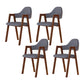 Modern Metal Chair Open Back Kitchen Dining Arm Chair for Dinning Room Walnut + Gray Latex 4 Piece Set Clearhalo 'Dining Chairs' 'Dining Tables & Seating' 'dining_chair' 'furn' 'furn_dining_chair' 'Furniture' 'Kitchen & Dining Furniture' 7619174