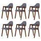 Modern Metal Chair Open Back Kitchen Dining Arm Chair for Dinning Room Walnut + Gray Latex 6 Piece Set Clearhalo 'Dining Chairs' 'Dining Tables & Seating' 'dining_chair' 'furn' 'furn_dining_chair' 'Furniture' 'Kitchen & Dining Furniture' 7619175