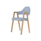 Modern Metal Chair Open Back Kitchen Dining Arm Chair for Dinning Room Wood+Blue 1 Piece Clearhalo 'Dining Chairs' 'Dining Tables & Seating' 'dining_chair' 'furn' 'furn_dining_chair' 'Furniture' 'Kitchen & Dining Furniture' 7619177