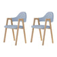 Modern Metal Chair Open Back Kitchen Dining Arm Chair for Dinning Room Wood+Blue 2 Piece Set Clearhalo 'Dining Chairs' 'Dining Tables & Seating' 'dining_chair' 'furn' 'furn_dining_chair' 'Furniture' 'Kitchen & Dining Furniture' 7619178