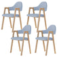 Modern Metal Chair Open Back Kitchen Dining Arm Chair for Dinning Room Wood+Blue 4 Piece Set Clearhalo 'Dining Chairs' 'Dining Tables & Seating' 'dining_chair' 'furn' 'furn_dining_chair' 'Furniture' 'Kitchen & Dining Furniture' 7619179