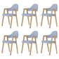 Modern Metal Chair Open Back Kitchen Dining Arm Chair for Dinning Room Wood+Blue 6 Piece Set Clearhalo 'Dining Chairs' 'Dining Tables & Seating' 'dining_chair' 'furn' 'furn_dining_chair' 'Furniture' 'Kitchen & Dining Furniture' 7619180