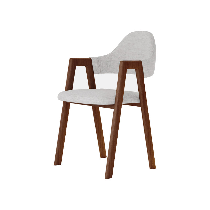 Modern Metal Chair Open Back Kitchen Dining Arm Chair for Dinning Room Walnut Khaki Latex 1 Piece Clearhalo 'Dining Chairs' 'Dining Tables & Seating' 'dining_chair' 'furn' 'furn_dining_chair' 'Furniture' 'Kitchen & Dining Furniture' 7619182