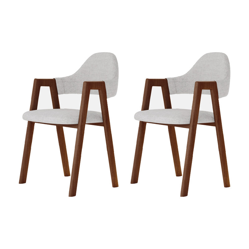 Modern Metal Chair Open Back Kitchen Dining Arm Chair for Dinning Room Walnut Khaki Latex 2 Piece Set Clearhalo 'Dining Chairs' 'Dining Tables & Seating' 'dining_chair' 'furn' 'furn_dining_chair' 'Furniture' 'Kitchen & Dining Furniture' 7619183