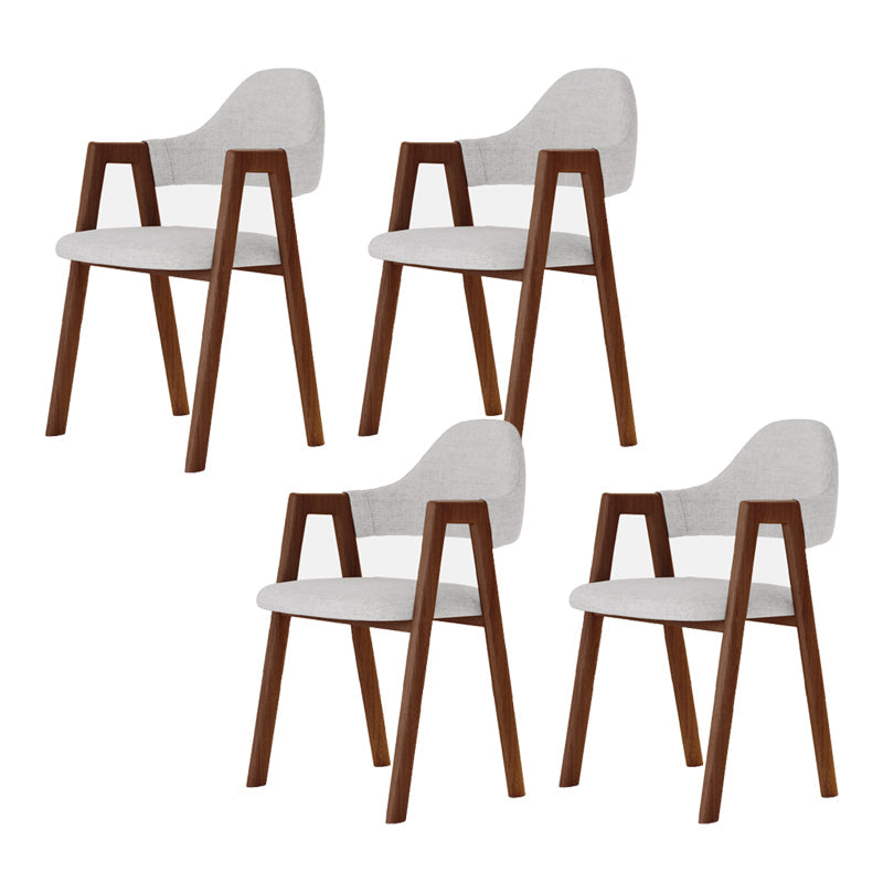 Modern Metal Chair Open Back Kitchen Dining Arm Chair for Dinning Room Walnut Khaki Latex 4 Piece Set Clearhalo 'Dining Chairs' 'Dining Tables & Seating' 'dining_chair' 'furn' 'furn_dining_chair' 'Furniture' 'Kitchen & Dining Furniture' 7619184