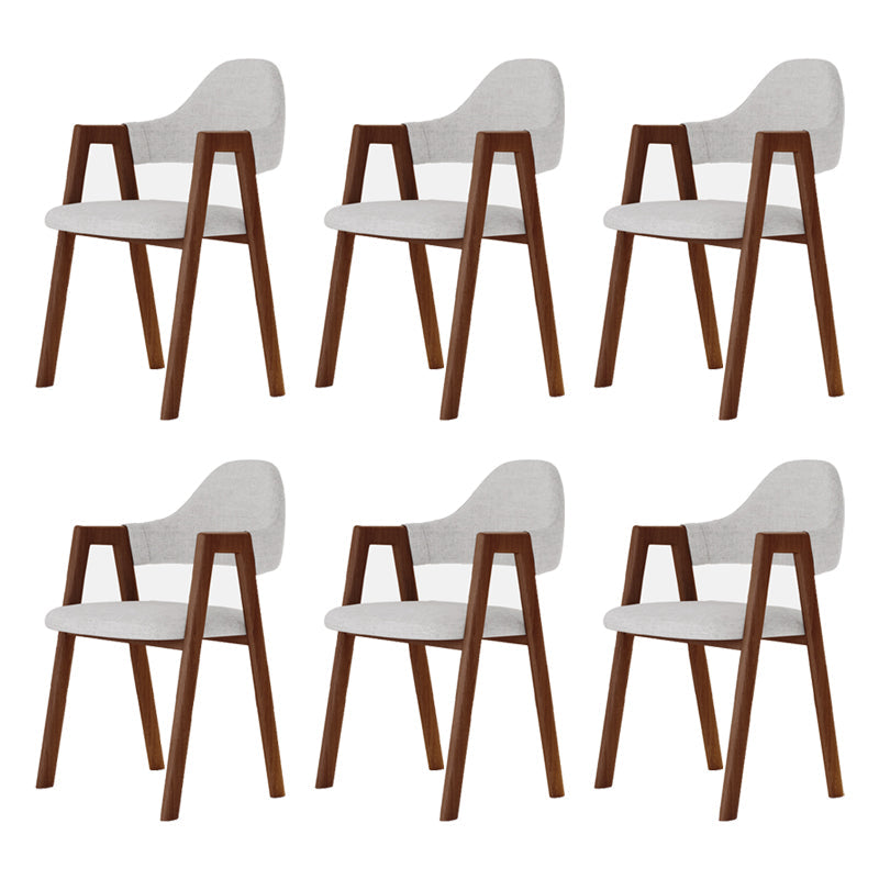 Modern Metal Chair Open Back Kitchen Dining Arm Chair for Dinning Room Walnut Khaki Latex 6 Piece Set Clearhalo 'Dining Chairs' 'Dining Tables & Seating' 'dining_chair' 'furn' 'furn_dining_chair' 'Furniture' 'Kitchen & Dining Furniture' 7619185