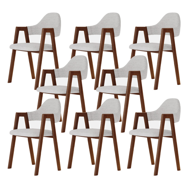 Modern Metal Chair Open Back Kitchen Dining Arm Chair for Dinning Room Walnut Khaki Latex 8 Piece Set Clearhalo 'Dining Chairs' 'Dining Tables & Seating' 'dining_chair' 'furn' 'furn_dining_chair' 'Furniture' 'Kitchen & Dining Furniture' 7619186