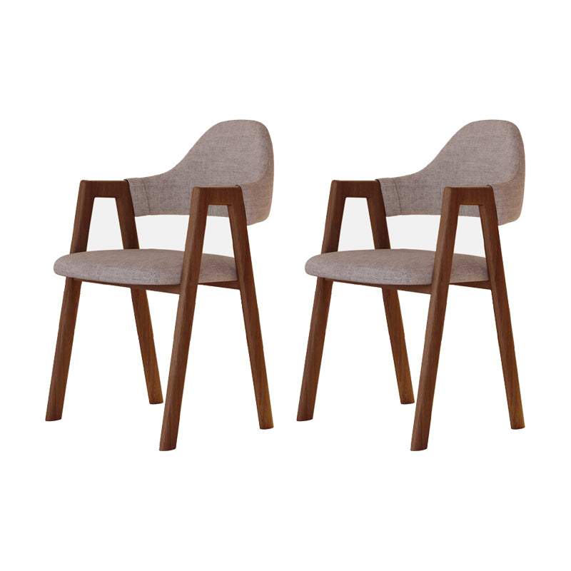 Modern Metal Chair Open Back Kitchen Dining Arm Chair for Dinning Room Walnut + Coffee 2 Piece Set Clearhalo 'Dining Chairs' 'Dining Tables & Seating' 'dining_chair' 'furn' 'furn_dining_chair' 'Furniture' 'Kitchen & Dining Furniture' 7619188