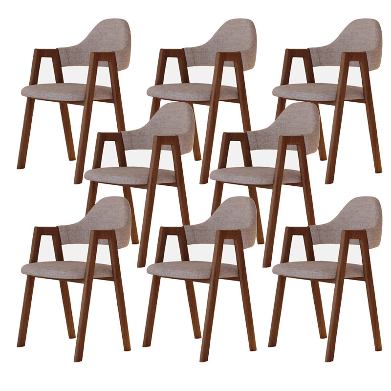 Modern Metal Chair Open Back Kitchen Dining Arm Chair for Dinning Room Walnut + Coffee 8 Piece Set Clearhalo 'Dining Chairs' 'Dining Tables & Seating' 'dining_chair' 'furn' 'furn_dining_chair' 'Furniture' 'Kitchen & Dining Furniture' 7619191