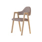 Modern Metal Chair Open Back Kitchen Dining Arm Chair for Dinning Room Natural + Coffee 1 Piece Clearhalo 'Dining Chairs' 'Dining Tables & Seating' 'dining_chair' 'furn' 'furn_dining_chair' 'Furniture' 'Kitchen & Dining Furniture' 7619192