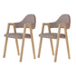 Modern Metal Chair Open Back Kitchen Dining Arm Chair for Dinning Room Natural + Coffee 2 Piece Set Clearhalo 'Dining Chairs' 'Dining Tables & Seating' 'dining_chair' 'furn' 'furn_dining_chair' 'Furniture' 'Kitchen & Dining Furniture' 7619193