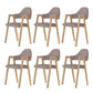 Modern Metal Chair Open Back Kitchen Dining Arm Chair for Dinning Room Natural + Coffee 6 Piece Set Clearhalo 'Dining Chairs' 'Dining Tables & Seating' 'dining_chair' 'furn' 'furn_dining_chair' 'Furniture' 'Kitchen & Dining Furniture' 7619195