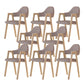 Modern Metal Chair Open Back Kitchen Dining Arm Chair for Dinning Room Natural + Coffee 8 Piece Set Clearhalo 'Dining Chairs' 'Dining Tables & Seating' 'dining_chair' 'furn' 'furn_dining_chair' 'Furniture' 'Kitchen & Dining Furniture' 7619196