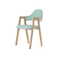 Modern Metal Chair Open Back Kitchen Dining Arm Chair for Dinning Room Wood Light Green 1 Piece Clearhalo 'Dining Chairs' 'Dining Tables & Seating' 'dining_chair' 'furn' 'furn_dining_chair' 'Furniture' 'Kitchen & Dining Furniture' 7619197