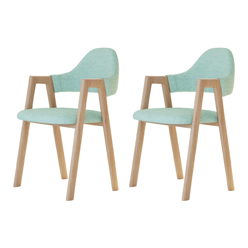 Modern Metal Chair Open Back Kitchen Dining Arm Chair for Dinning Room Wood Light Green 2 Piece Set Clearhalo 'Dining Chairs' 'Dining Tables & Seating' 'dining_chair' 'furn' 'furn_dining_chair' 'Furniture' 'Kitchen & Dining Furniture' 7619198