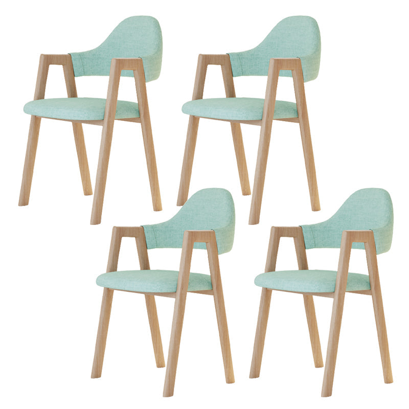 Modern Metal Chair Open Back Kitchen Dining Arm Chair for Dinning Room Wood Light Green 4 Piece Set Clearhalo 'Dining Chairs' 'Dining Tables & Seating' 'dining_chair' 'furn' 'furn_dining_chair' 'Furniture' 'Kitchen & Dining Furniture' 7619199