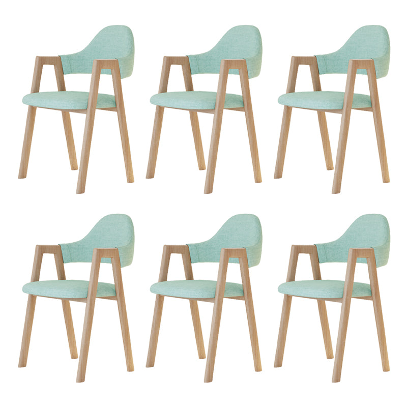 Modern Metal Chair Open Back Kitchen Dining Arm Chair for Dinning Room Wood Light Green 6 Piece Set Clearhalo 'Dining Chairs' 'Dining Tables & Seating' 'dining_chair' 'furn' 'furn_dining_chair' 'Furniture' 'Kitchen & Dining Furniture' 7619200