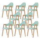 Modern Metal Chair Open Back Kitchen Dining Arm Chair for Dinning Room Wood Light Green 8 Piece Set Clearhalo 'Dining Chairs' 'Dining Tables & Seating' 'dining_chair' 'furn' 'furn_dining_chair' 'Furniture' 'Kitchen & Dining Furniture' 7619201